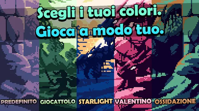 Tavolozze di colori alternative per la grafica di OneBit Adventure