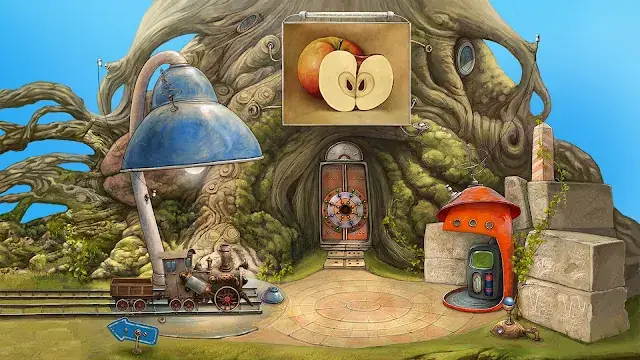 Casa fungo e alberi meccanici in The Tiny Bang Story